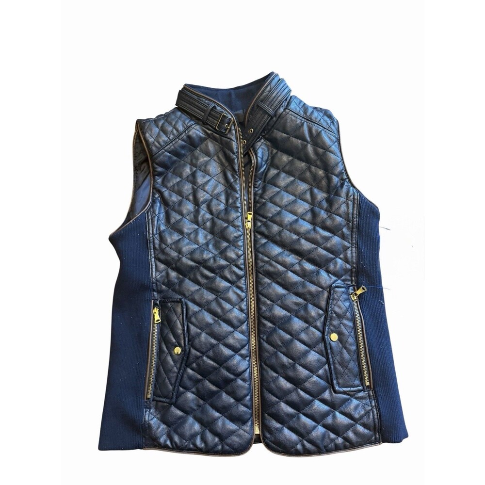 FATE Quilted Faux Leather Vest, Navy Blue, Stitch Fix, Women's Medium